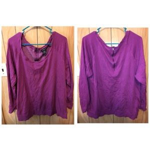 Torrid- 2X Purple Off the Shoulder Sweater